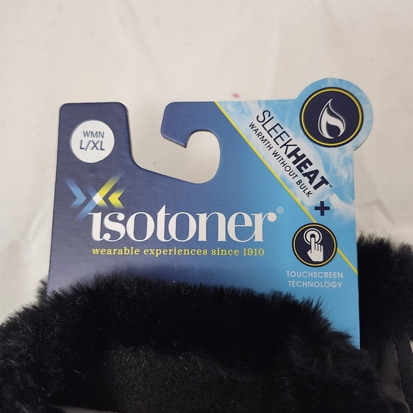Isotoner Sleek Heat Women's Black Glove L/XL - Picture 4 of 12